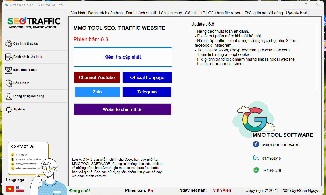 ✅ Phần mềm chính chủ – MMO SEO TRAFFIC WEBSITE: