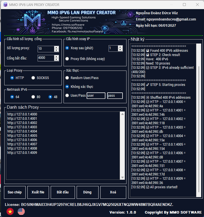 MMO IPv6 LAN Proxy Creator – Giải pháp tự tạo Proxy IPv6 tiết kiệm chi phí cho MMO & Automation