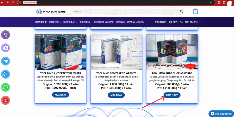 Truy cập vào website chính thức của công cụ