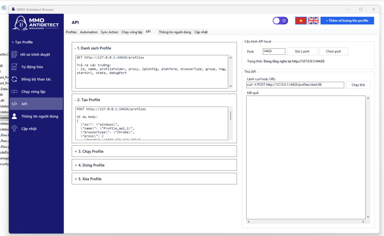 Hướng Dẫn Tự Động Hóa MMO Với Local API Của MMO Antidetect Browser (Chi Tiết A-Z)