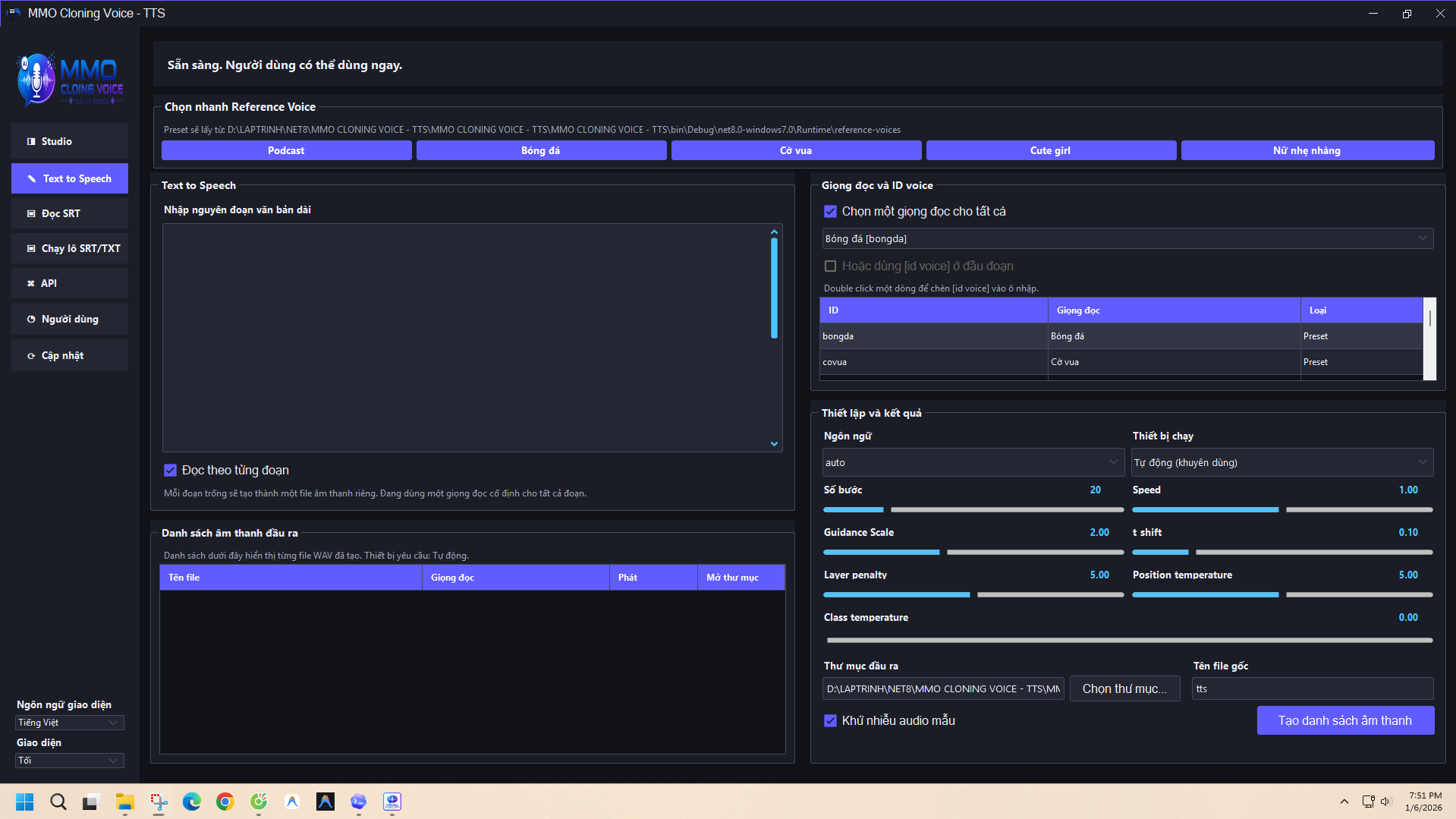 MMO Cloning Voice Text To Speech – Phần Mềm Clone Giọng Đọc, Chuyển Văn Bản Thành Giọng Nói AI - Ảnh 7