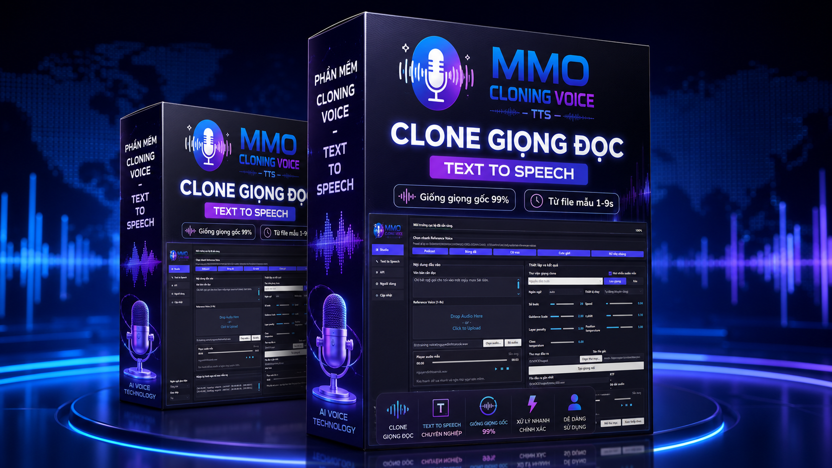 MMO Cloning Voice Text To Speech – Phần Mềm Clone Giọng Đọc, Chuyển Văn Bản Thành Giọng Nói AI