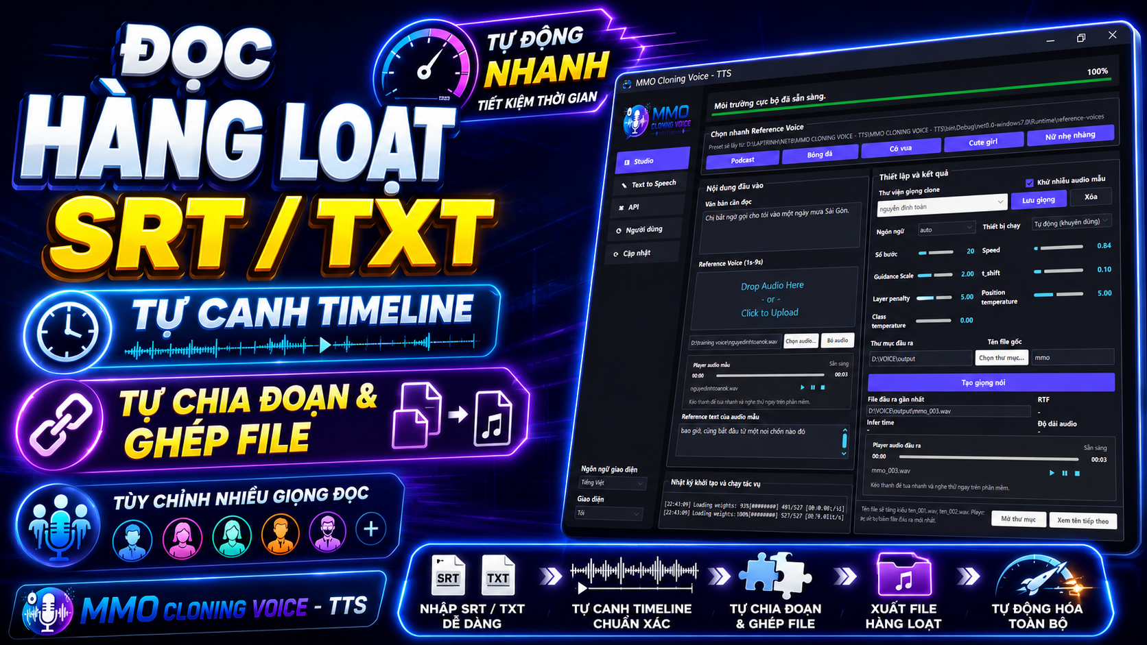 MMO Cloning Voice Text To Speech – Phần Mềm Clone Giọng Đọc, Chuyển Văn Bản Thành Giọng Nói AI - Ảnh 2