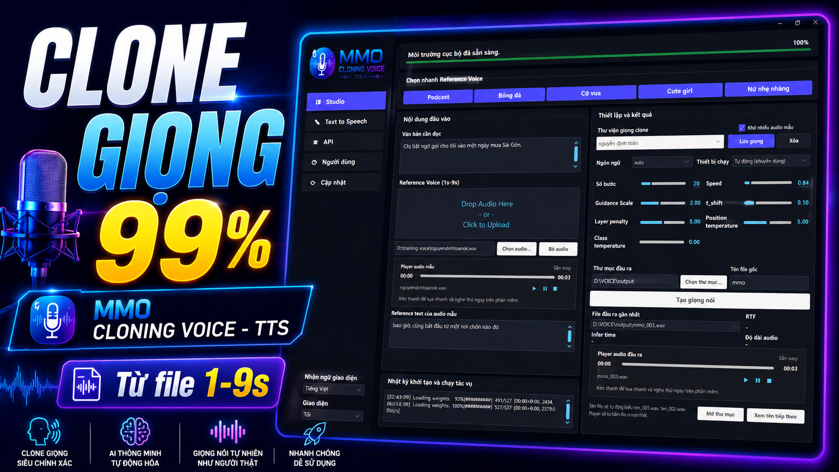 MMO Cloning Voice Text To Speech – Phần Mềm Clone Giọng Đọc, Chuyển Văn Bản Thành Giọng Nói AI - Ảnh 3